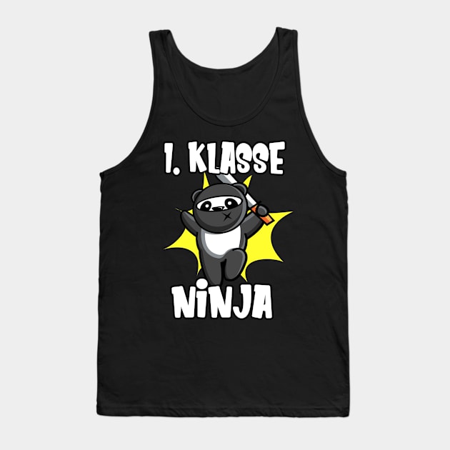 1. Klasse Ninja Panda Kinder Einschulung Tank Top by Foxxy Merch